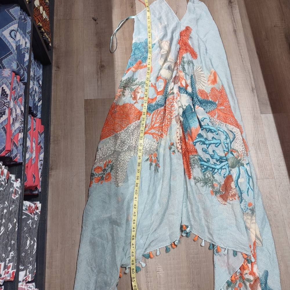 Aratta Cami Dress With Tassel Trim In Ocean View Print - Picture 2 of 11